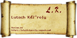 Lutsch Károly névjegykártya